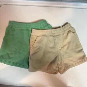 Kids Green and Tan Shorts